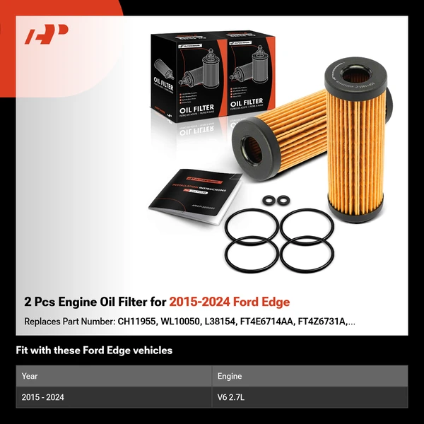 2 Pcs Engine Oil Filter for 2015-2024 Ford Edge