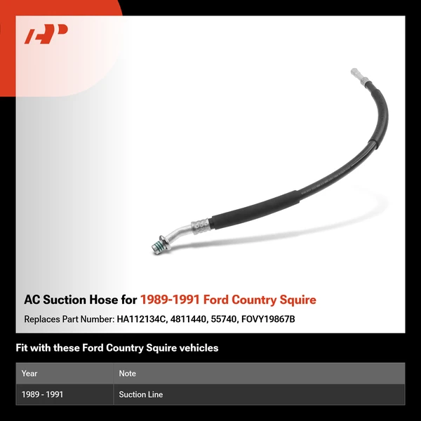 AC Suction Hose for 1989-1991 Ford Country Squire