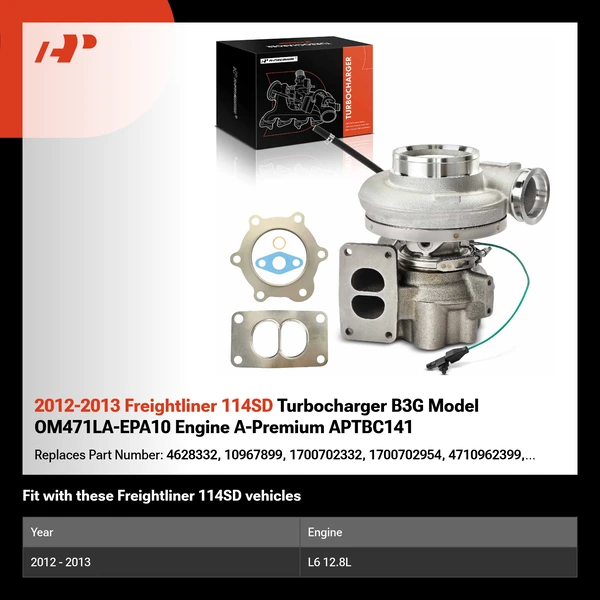 2012-2013 Freightliner 114SD Turbocharger B3G Model OM471LA-EPA10 Engine A-Premium APTBC141