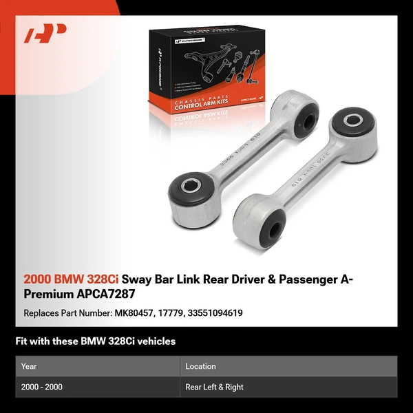 2000 BMW 328Ci Sway Bar Link Rear Driver & Passenger A-Premium APCA7287