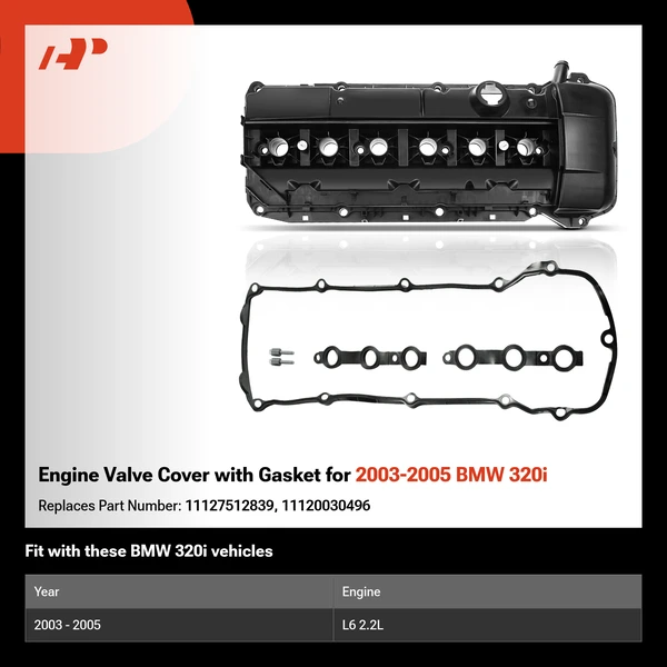 Engine Valve Cover with Gasket for 2003-2005 BMW 320i