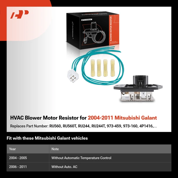 HVAC Blower Motor Resistor for 2004-2011 Mitsubishi Galant