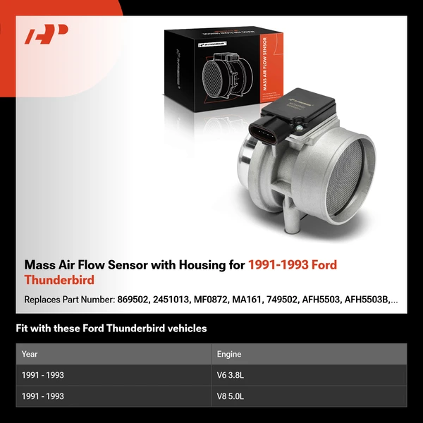 Mass Air Flow Sensor with Housing for 1991-1993 Ford Thunderbird