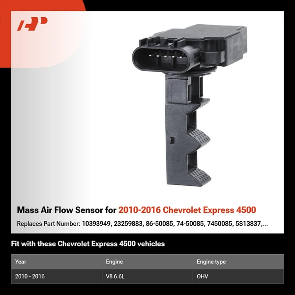 Mass Air Flow Sensor for 2010-2016 Chevrolet Express 4500