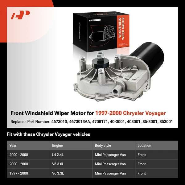Front Windshield Wiper Motor for 1997-2000 Chrysler Voyager