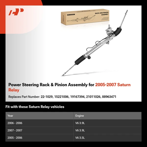 Power Steering Rack & Pinion Assembly for 2005-2007 Saturn Relay