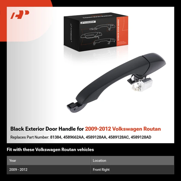 Black Exterior Door Handle for 2009-2012 Volkswagen Routan