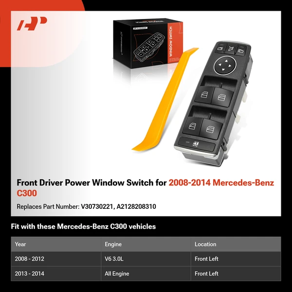 Front Driver Power Window Switch for 2008-2014 Mercedes-Benz C300