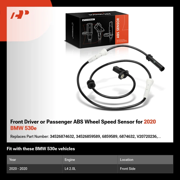 Front Driver or Passenger ABS Wheel Speed Sensor for 2020 BMW 530e
