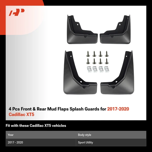 4 Pcs Front & Rear Mud Flaps Splash Guards for 2017-2020 Cadillac XT5