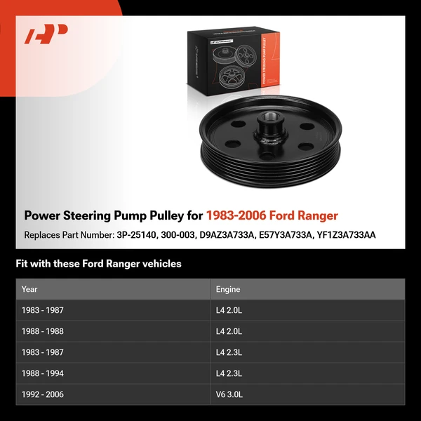 Power Steering Pump Pulley for 1983-2006 Ford Ranger