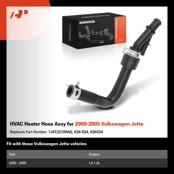 HVAC Heater Hose Assy for 2000-2005 Volkswagen Jetta