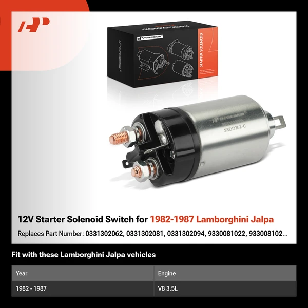 12V Starter Solenoid Switch for 1982-1987 Lamborghini Jalpa