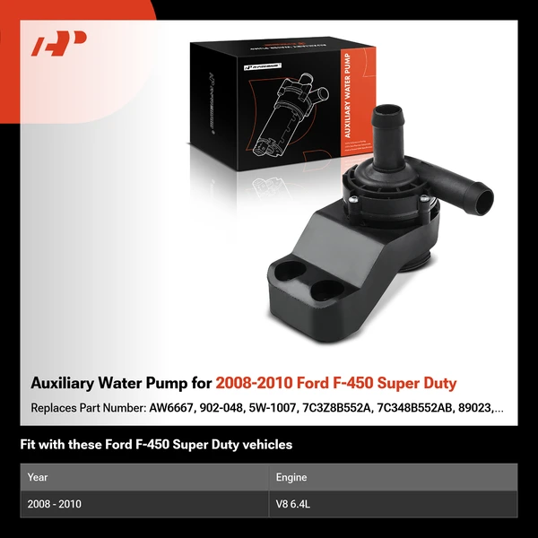 Auxiliary Water Pump for 2008-2010 Ford F-450 Super Duty
