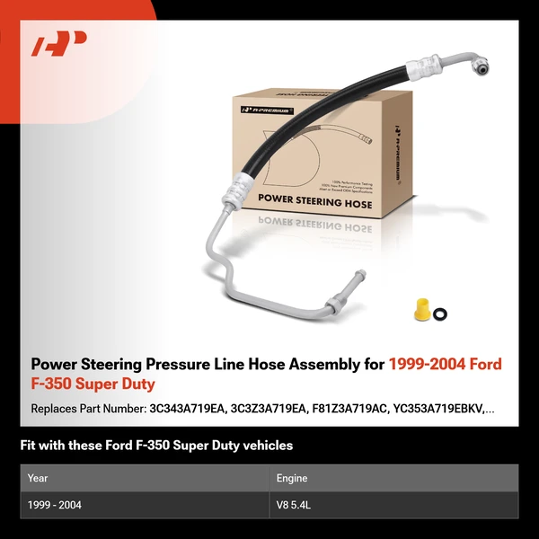 Power Steering Pressure Line Hose Assembly for 1999-2004 Ford F-350 Super Duty