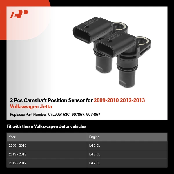 2 Pcs Camshaft Position Sensor for 2009-2010 2012-2013 Volkswagen Jetta