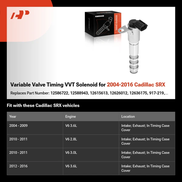 Variable Valve Timing VVT Solenoid for 2004-2016 Cadillac SRX