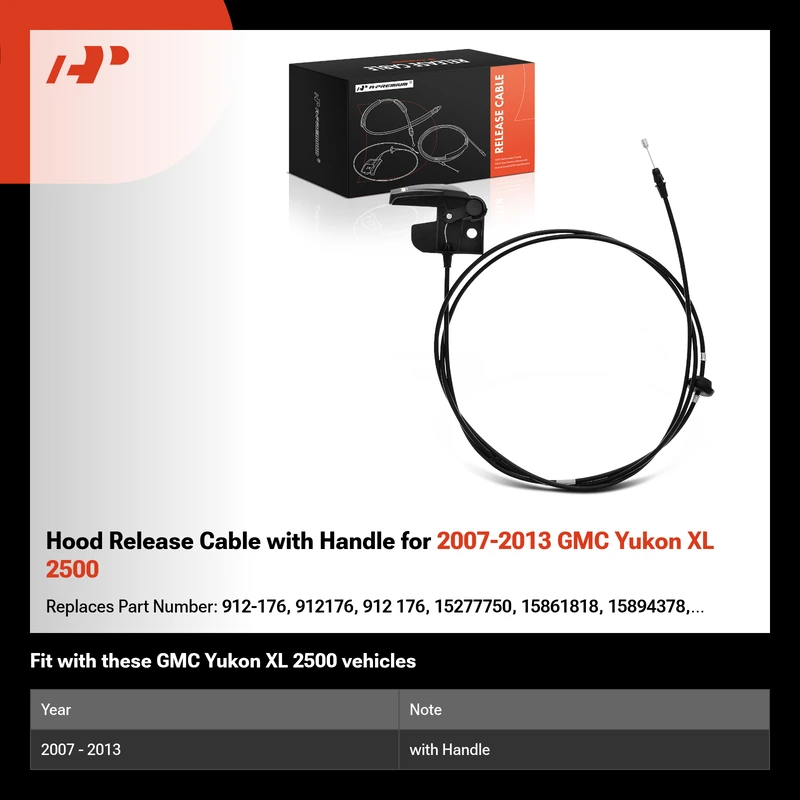 Hood Release Cable with Handle for 2007-2013 GMC Yukon XL 2500