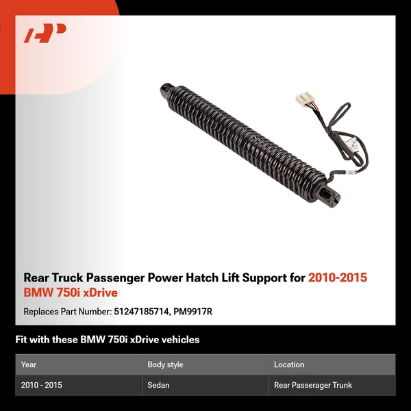 Rear Truck Passenger Power Hatch Lift Support for 2010-2015 BMW 750i xDrive