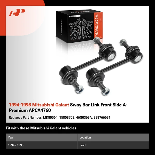 1994-1998 Mitsubishi Galant Sway Bar Link Front Side A-Premium APCA4760