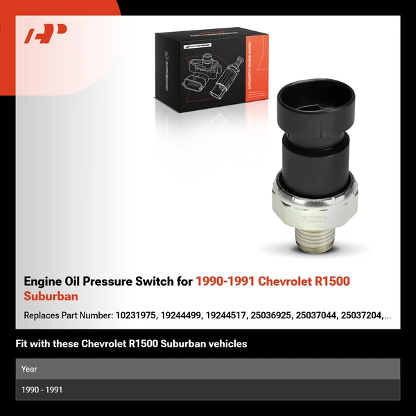 Engine Oil Pressure Switch for 1990-1991 Chevrolet R1500 Suburban