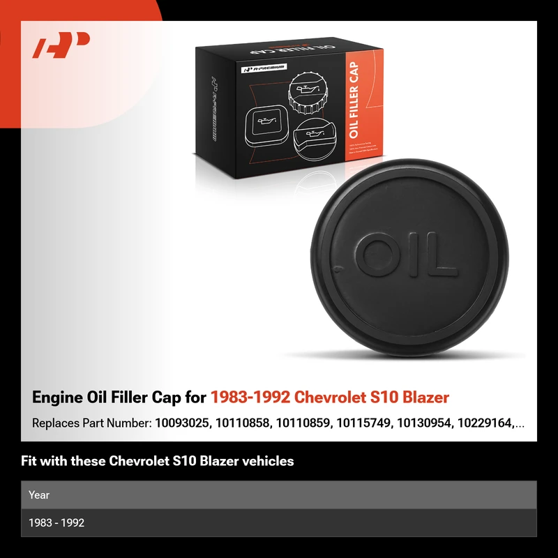 Engine Oil Filler Cap for 1983-1992 Chevrolet S10 Blazer