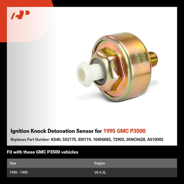 Ignition Knock Detonation Sensor for 1995 GMC P3500