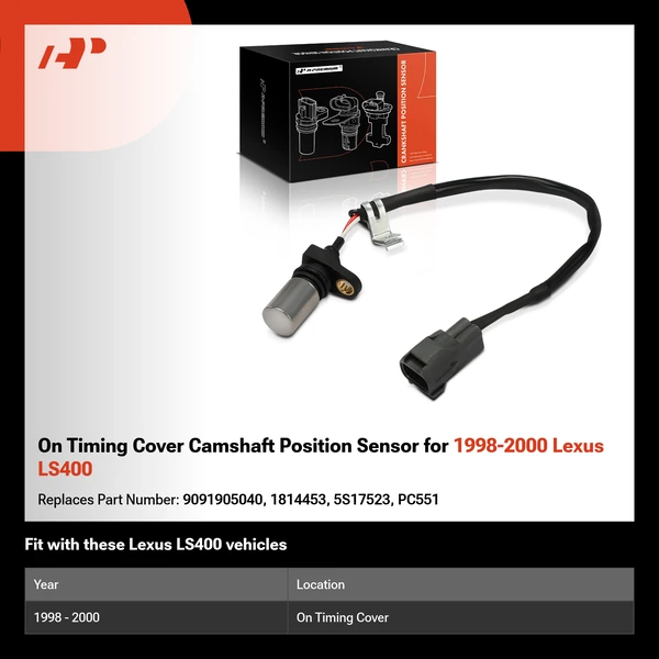 On Timing Cover Camshaft Position Sensor for 1998-2000 Lexus LS400