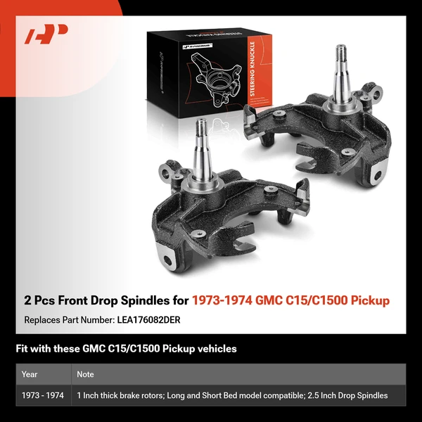2 Pcs Front Drop Spindles for 1973-1974 GMC C15/C1500 Pickup