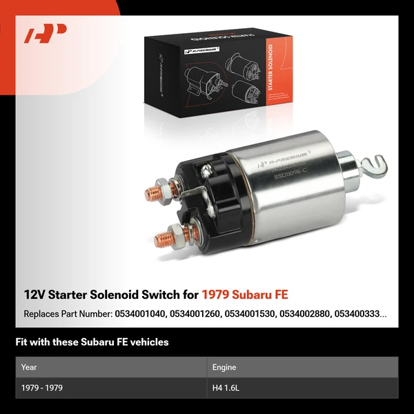 12V Starter Solenoid Switch for 1979 Subaru FE