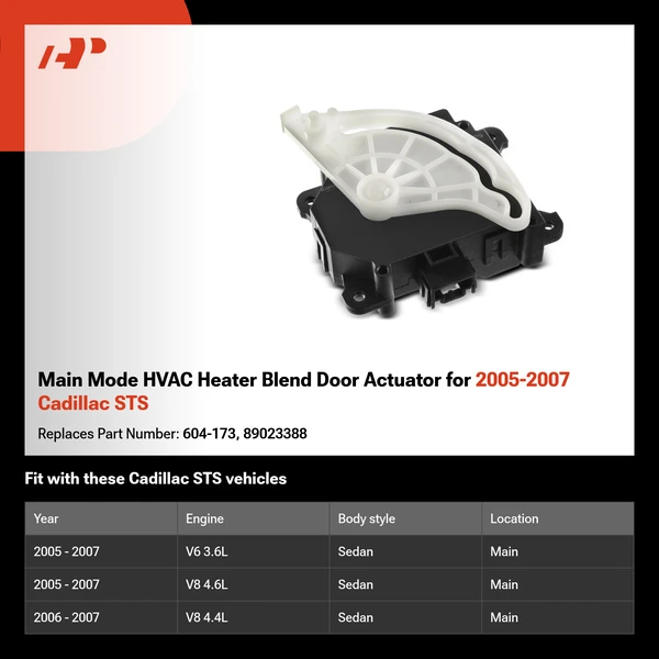 Main Mode HVAC Heater Blend Door Actuator for 2005-2007 Cadillac STS