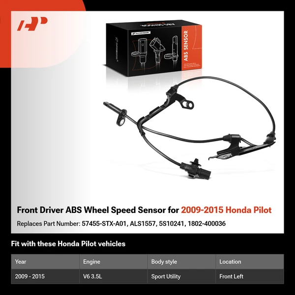 Front Driver ABS Wheel Speed Sensor for 2009-2015 Honda Pilot