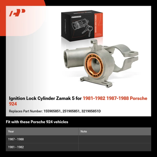 Ignition Lock Cylinder Zamak 5 for 1981-1982 1987-1988 Porsche 924