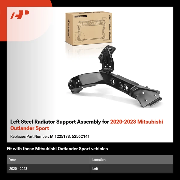 Left Steel Radiator Support Assembly for 2020-2023 Mitsubishi Outlander Sport