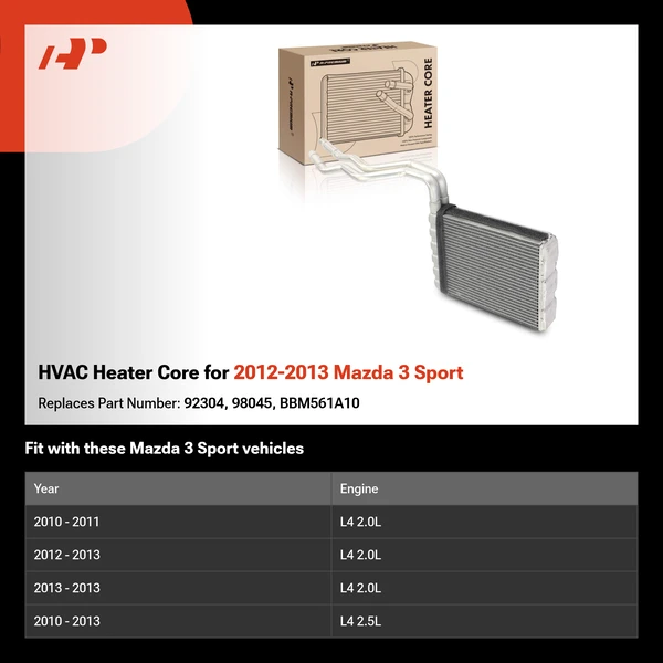 HVAC Heater Core for 2012-2013 Mazda 3 Sport