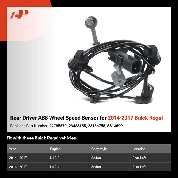 Rear Driver ABS Wheel Speed Sensor for 2014-2017 Buick Regal