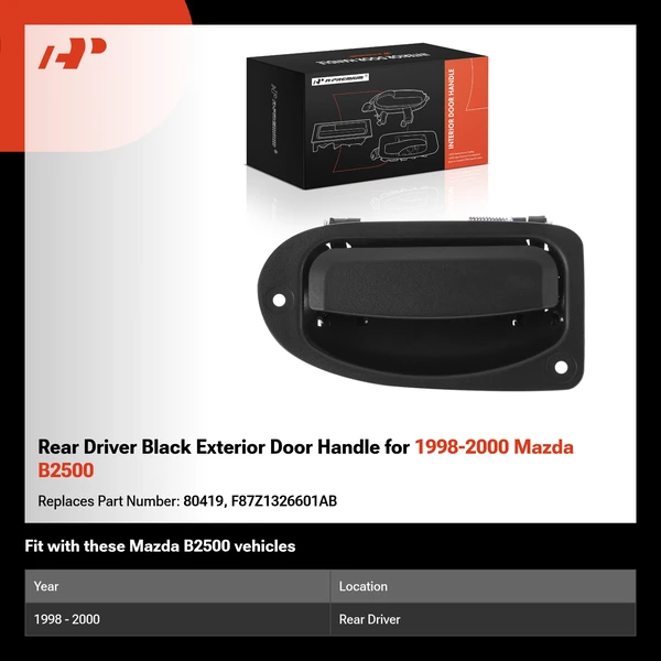 Rear Driver Black Exterior Door Handle for 1998-2000 Mazda B2500