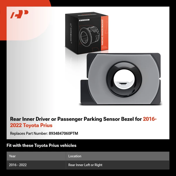Rear Inner Driver or Passenger Parking Sensor Bezel for 2016-2022 Toyota Prius