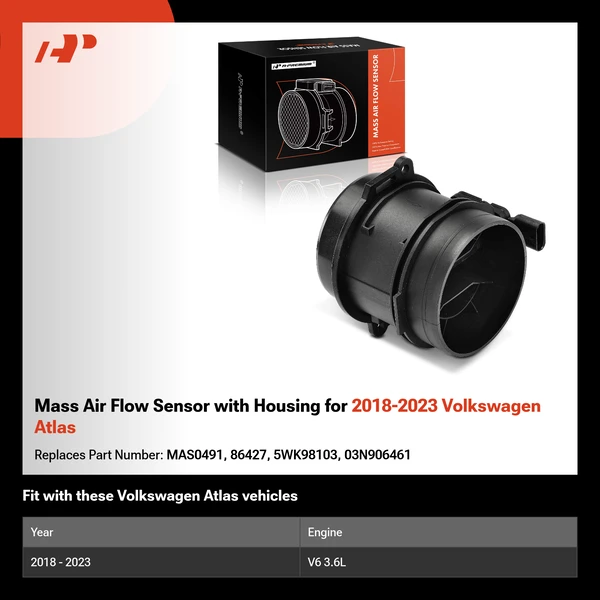 Mass Air Flow Sensor with Housing for 2018-2023 Volkswagen Atlas