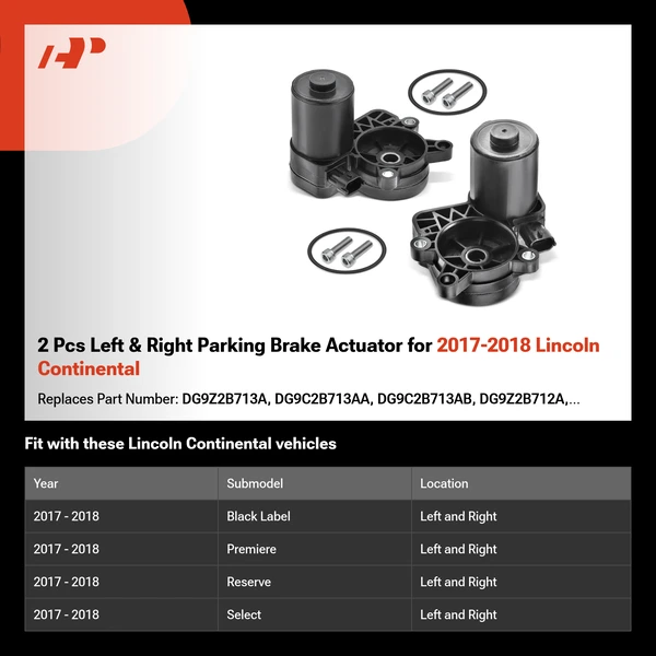 2 Pcs Left & Right Parking Brake Actuator for 2017-2018 Lincoln Continental