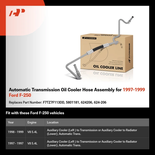 Automatic Transmission Oil Cooler Hose Assembly for 1997-1999 Ford F-250