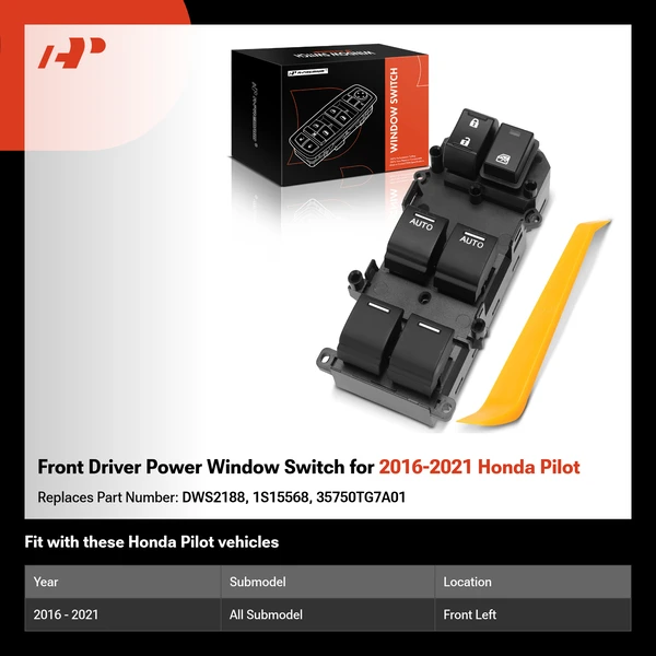 Front Driver Power Window Switch for 2016-2021 Honda Pilot