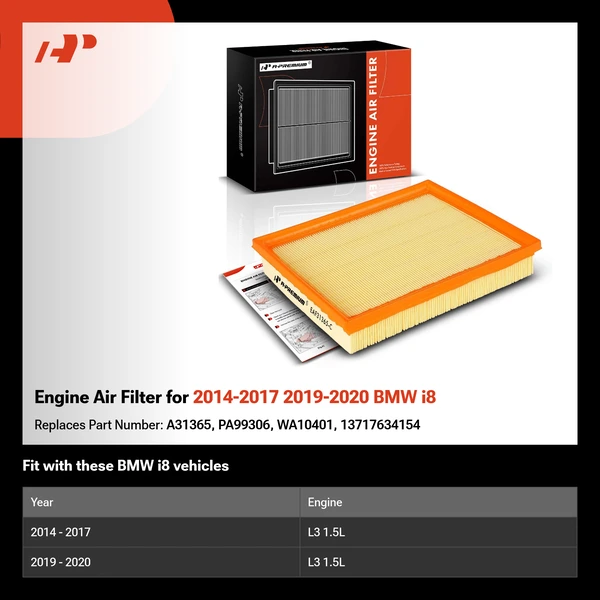 Engine Air Filter for 2014-2017 2019-2020 BMW i8
