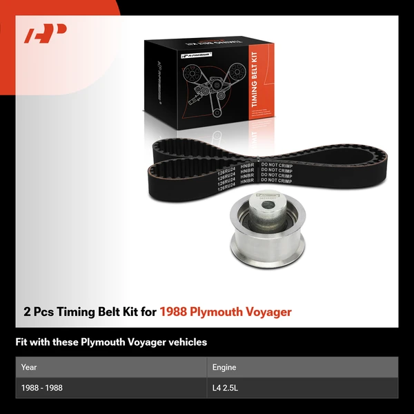 2 Pcs Timing Belt Kit for 1988 Plymouth Voyager