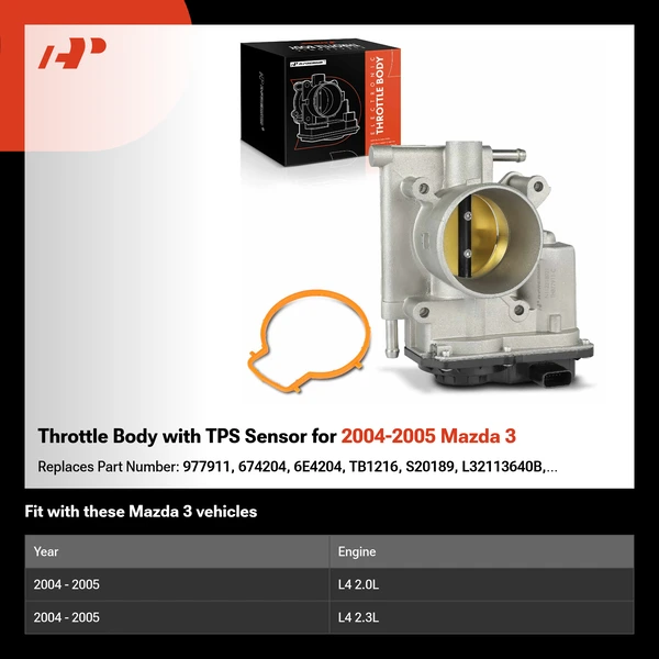Throttle Body with TPS Sensor for 2004-2005 Mazda 3