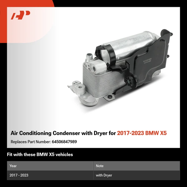 Air Conditioning Condenser with Dryer for 2017-2023 BMW X5