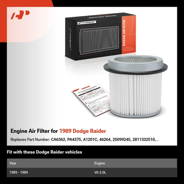 Engine Air Filter for 1989 Dodge Raider