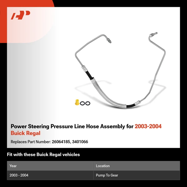 Power Steering Pressure Line Hose Assembly for 2003-2004 Buick Regal