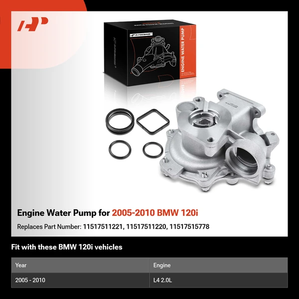 Engine Water Pump for 2005-2010 BMW 120i