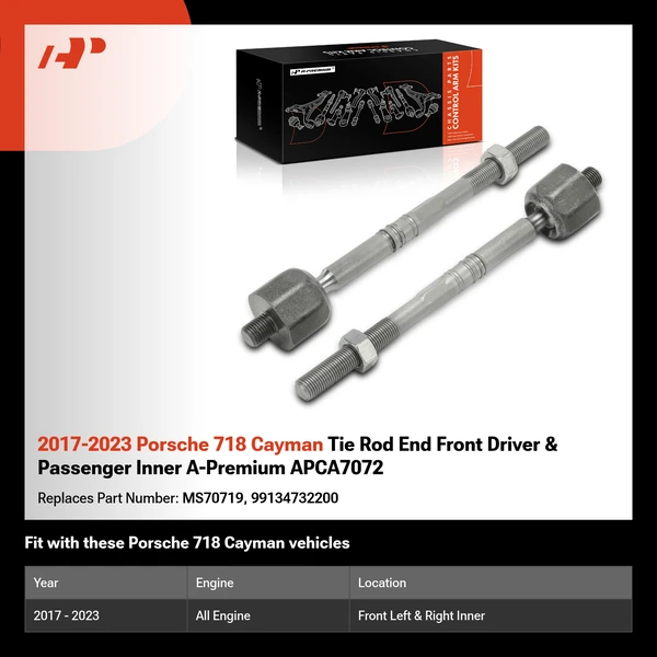 2017-2023 Porsche 718 Cayman Tie Rod End Front Driver & Passenger Inner A-Premium APCA7072